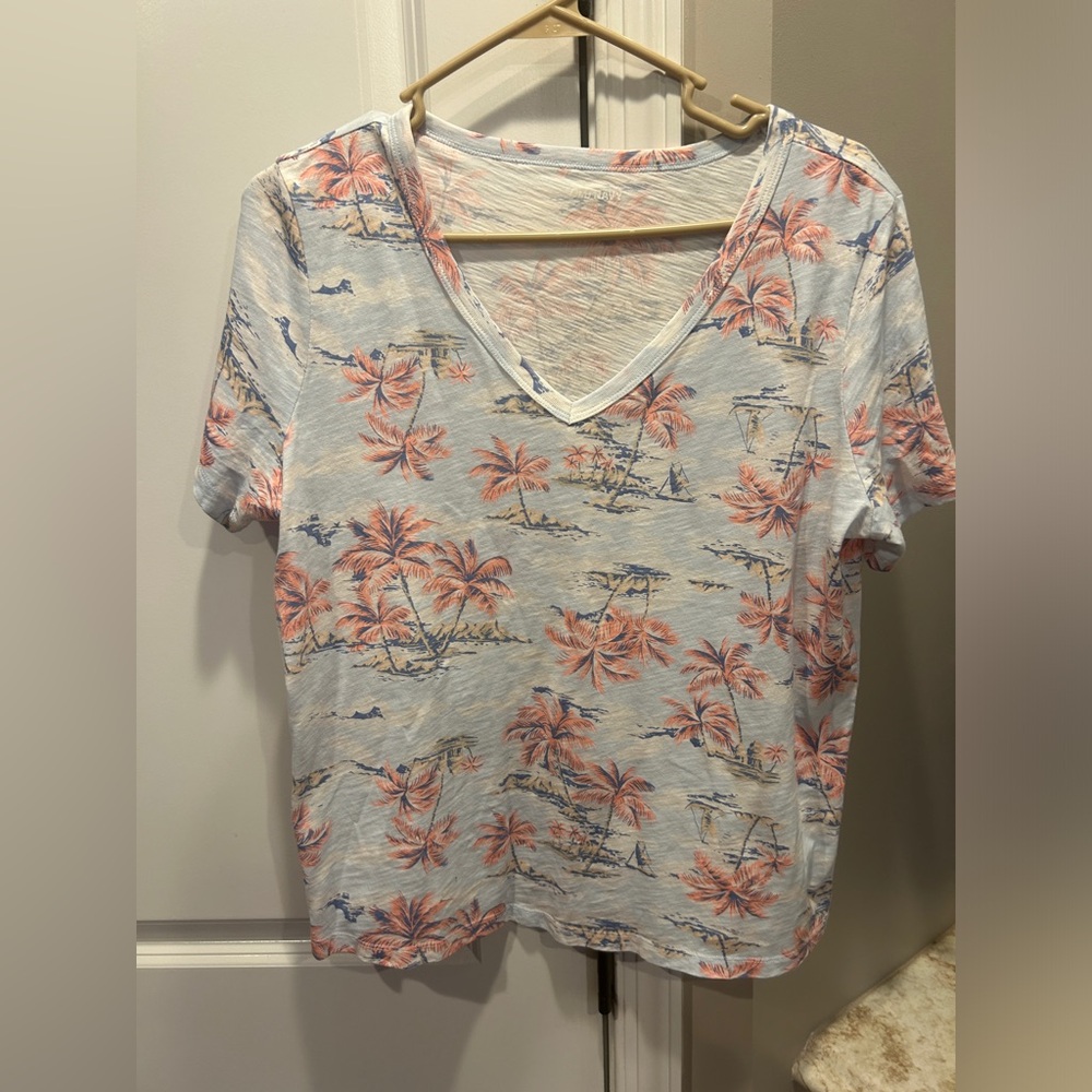 Old Navy EveryWear Printed Slub-Knit T-Shirt Women’s Medium Tropical Print NWT
